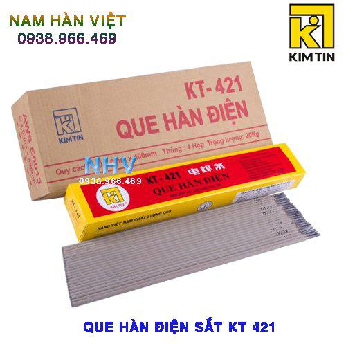 Que hàn điện kim tín KT-421(que hàn thép carbon thấp KT-421)